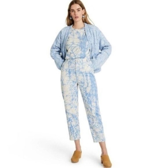 Rachel Comey Blue Marbled High Rise Tapered 80s Style Jeans Target - Picture 2 of 7